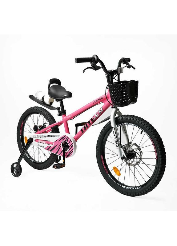 Детский двухколесный велосипед 20" дюймов TAYGER TG-574 алюминиевая рама 1 скорость. Pink (176886) Corso (361385126)