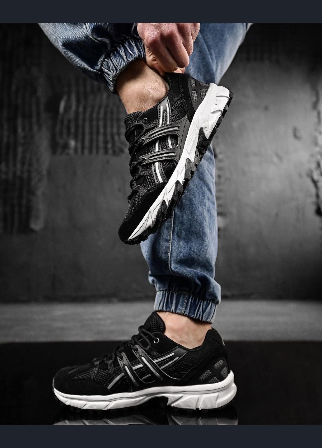 Чорні Осінні стильні чоловічі кросівки сірі Freedom