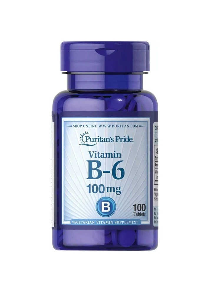 Витамины и минералы Vitamin B-6 100 mg, 100 таблеток Puritans Pride (334891424)