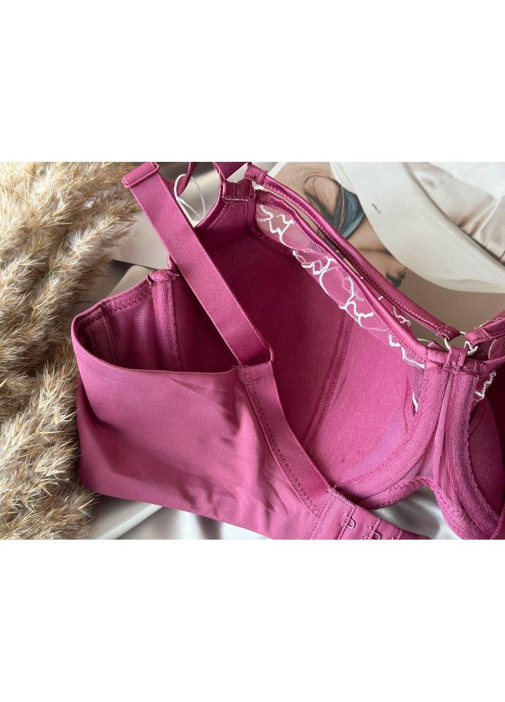 Бордовый бордовый бюстгальтер с портупеей Lanny Mode