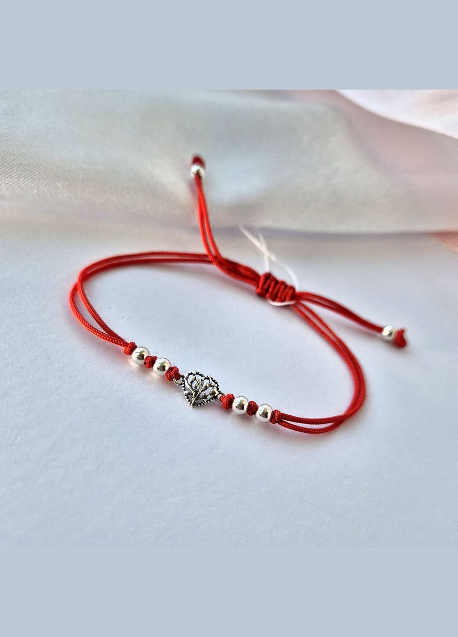 Серебряный Красный браслет без камней Сердце серебро 925 пробы Черненное 75291 0.87г Nobrand (363969353)