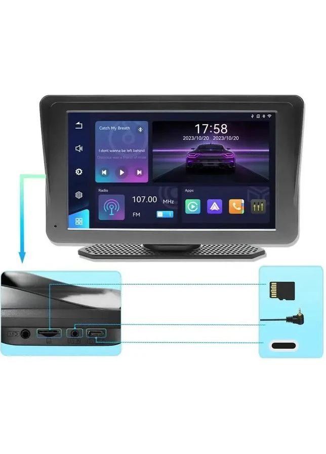 Універсальний головний пристрій RIAS 701W 7" HD IPS сенсорний екран Apple CarPlay та Android Auto Black No Brand (395879451)