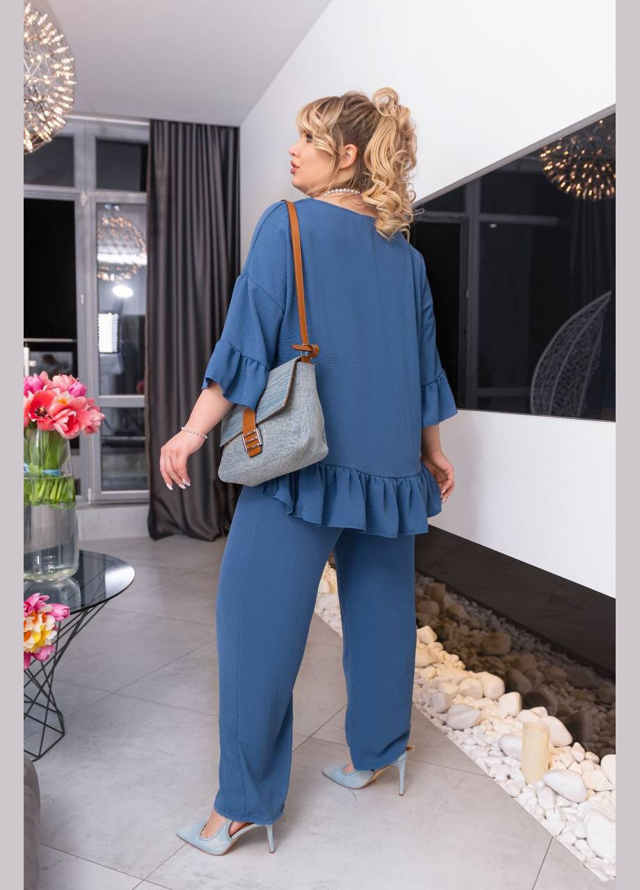 Жіночий костюм-двійка колір блакитний р.48/50 454468 New Trend (290111732)