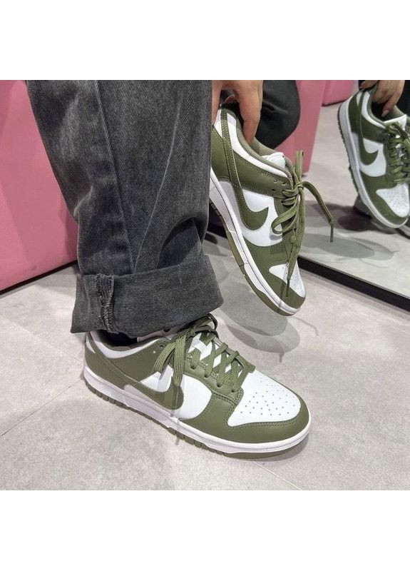 Білі Осінні кросівки чоловічі nike dunk low medium olive найк сб данк No Brand