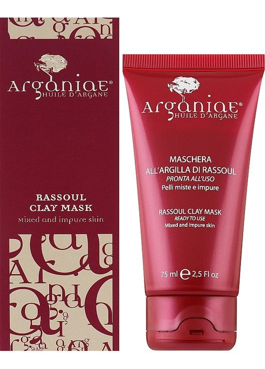 Детокс-маска з глиною для обличчя, тіла та волосся Huile D'Argane Rhassoul Clay Mask * 150ml (1369657-30093739) Arganiae (368612068)