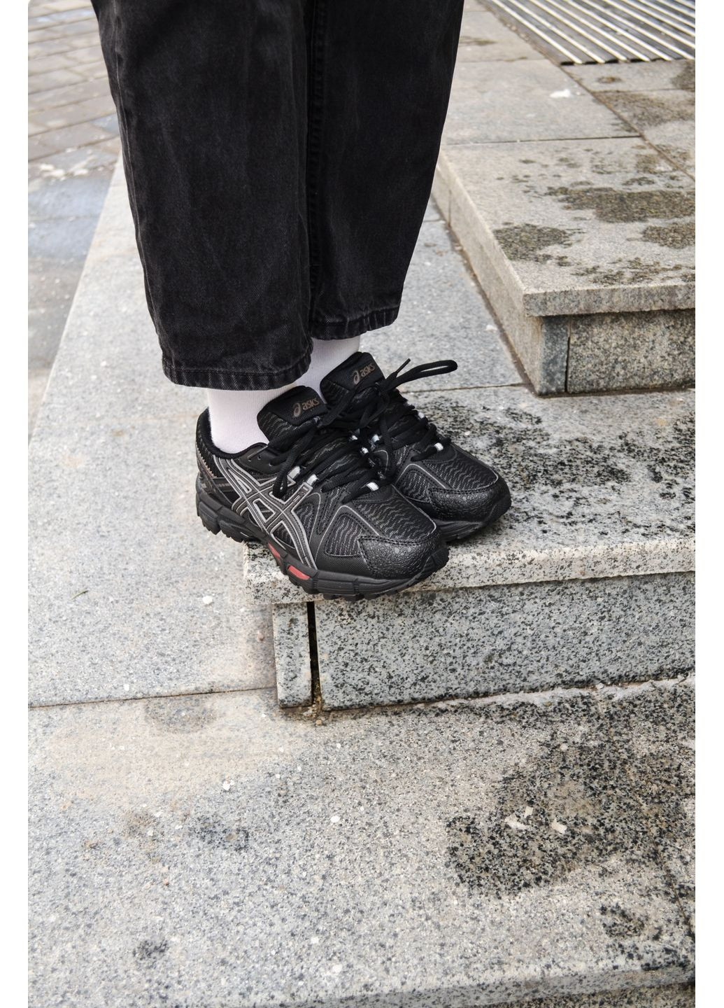 КРОССОВКИ ЖЕНСКИЕ ASICS GEL KAHANA 8 BLACK RED АСИКС ГЕЛЬ КАХАНО 8 No Brand чёрные демисезоны (367167601)