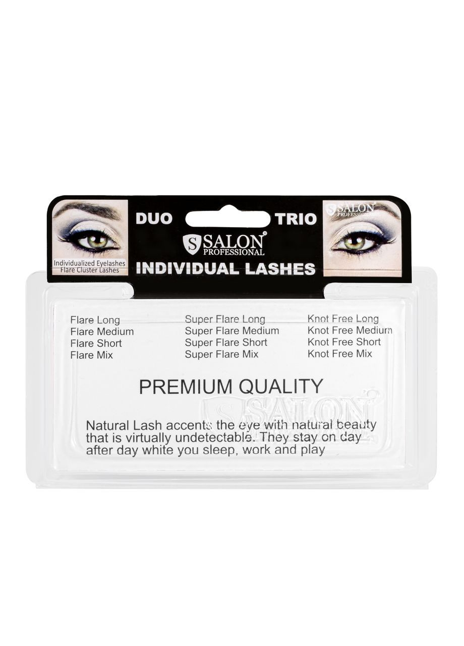 Пучкові вії для нарощування подвійні Salon Duo Flare Individual Lashes MEDIUM Salon Professional (309151713)