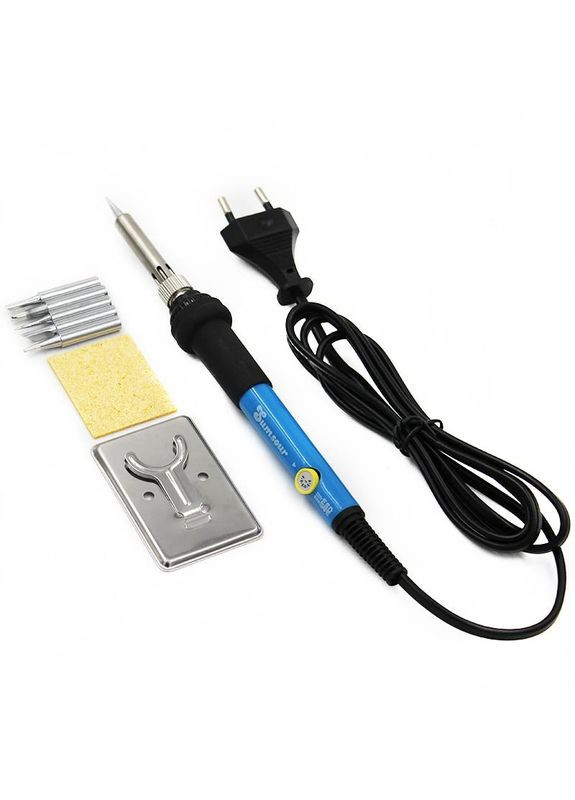 Електричний паяльник з регулятором температури з наконечниками 5 шт., 60 Вт 220 В синій, Sumsour JCD (300584576)