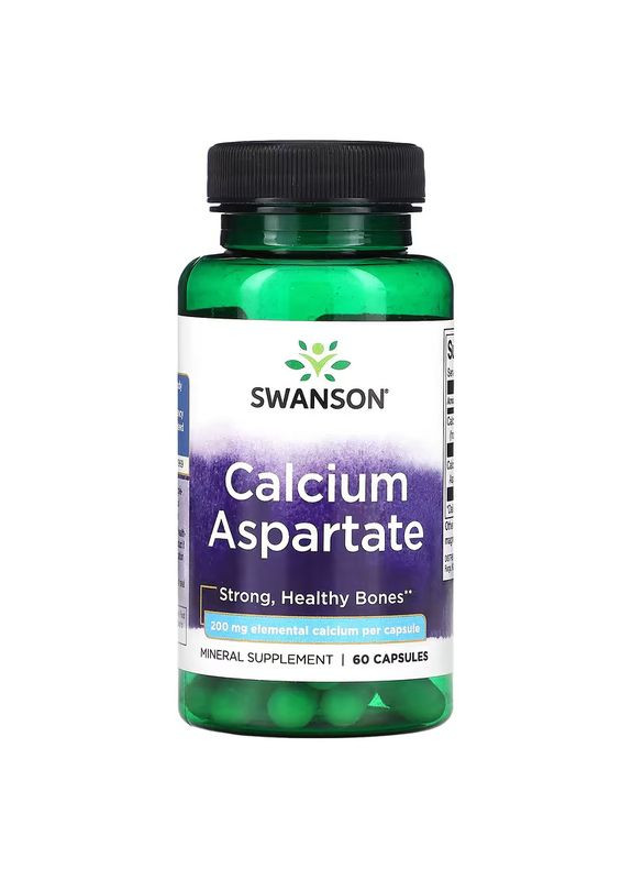 Кальцію аспартат Calcium Aspartate 200 mg 60 Caps Swanson (292569786)
