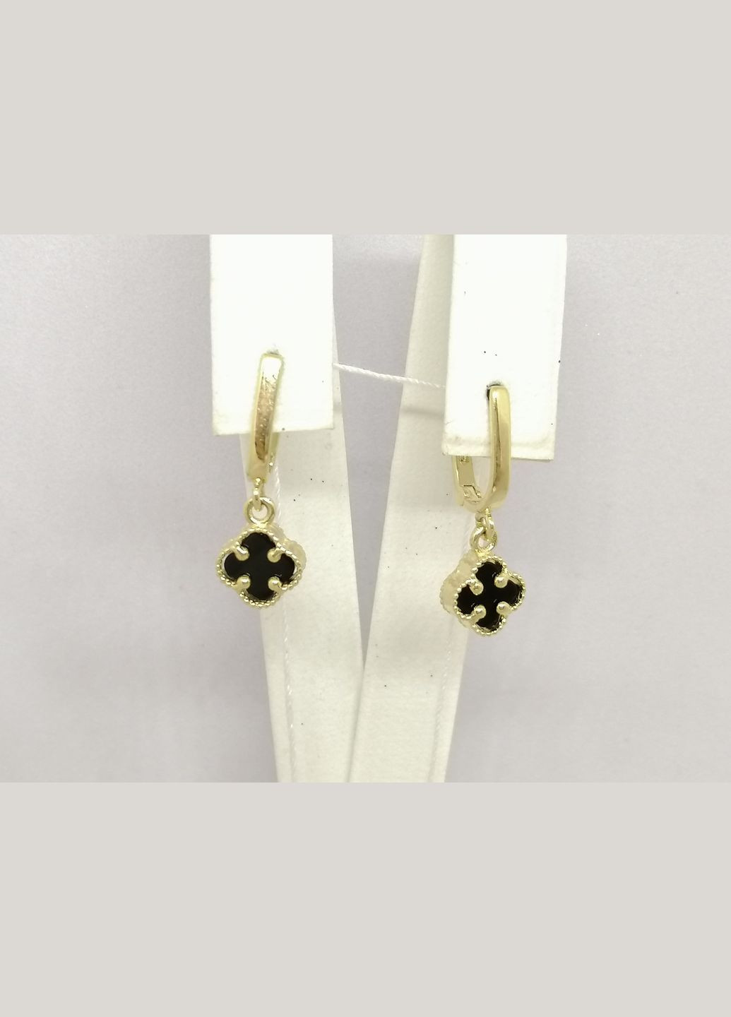 Золотые серьги с ониксом. 104189ЖО Столична Ювелірна Фабрика (271837984)