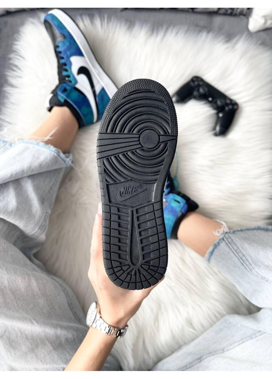 Білі Осінні кросівки чоловічі nike air jordan 1 retro high tie-dye v2 найк аір джордан No Brand