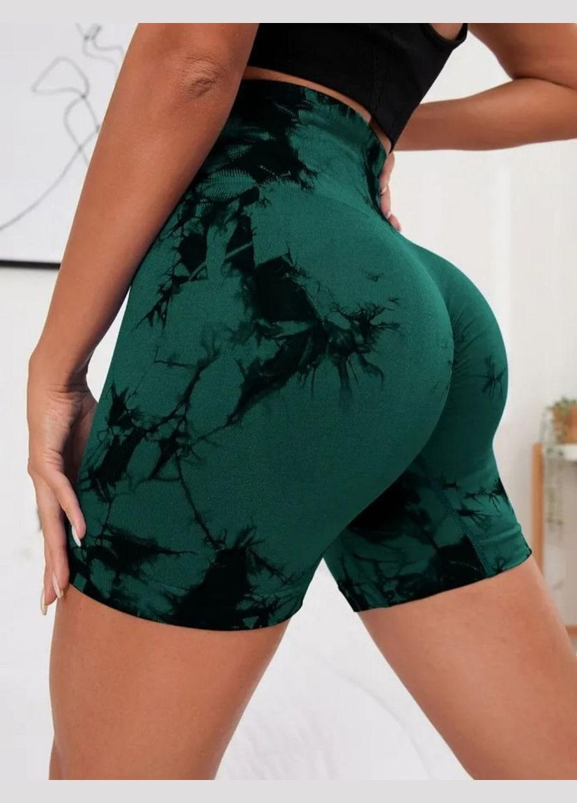 Шорти з мармуровим принтом, темно-зеленого кольору, розмір XS Trends (330245535)