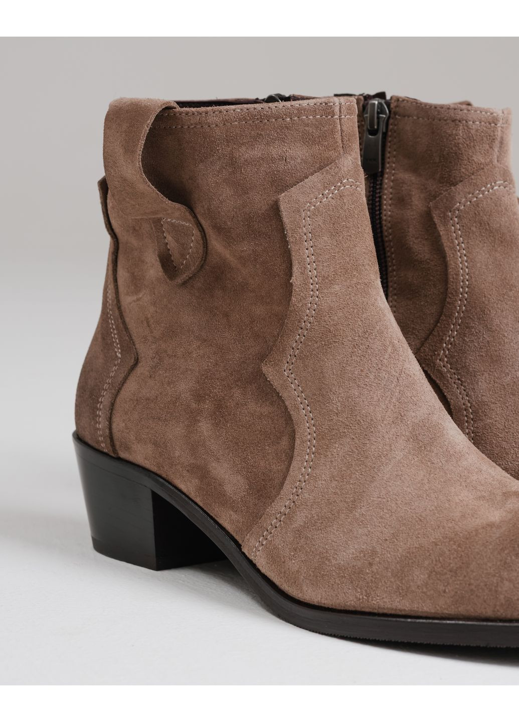 Черевики на підборах бежеві замша Krula (371133867)