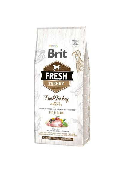 Сухий корм для собак (8595602530793) Brit Fresh Turkey/Pea Light Fit and Slim Adult 12 кг (369882075)
