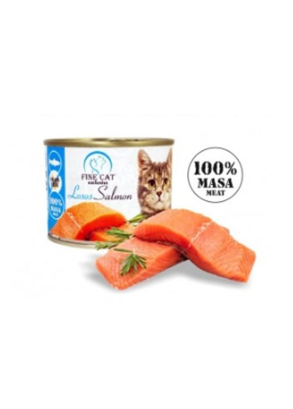 Консерва для котів з м'ясом лосося 200 г 744 Fine Cat (272611490)