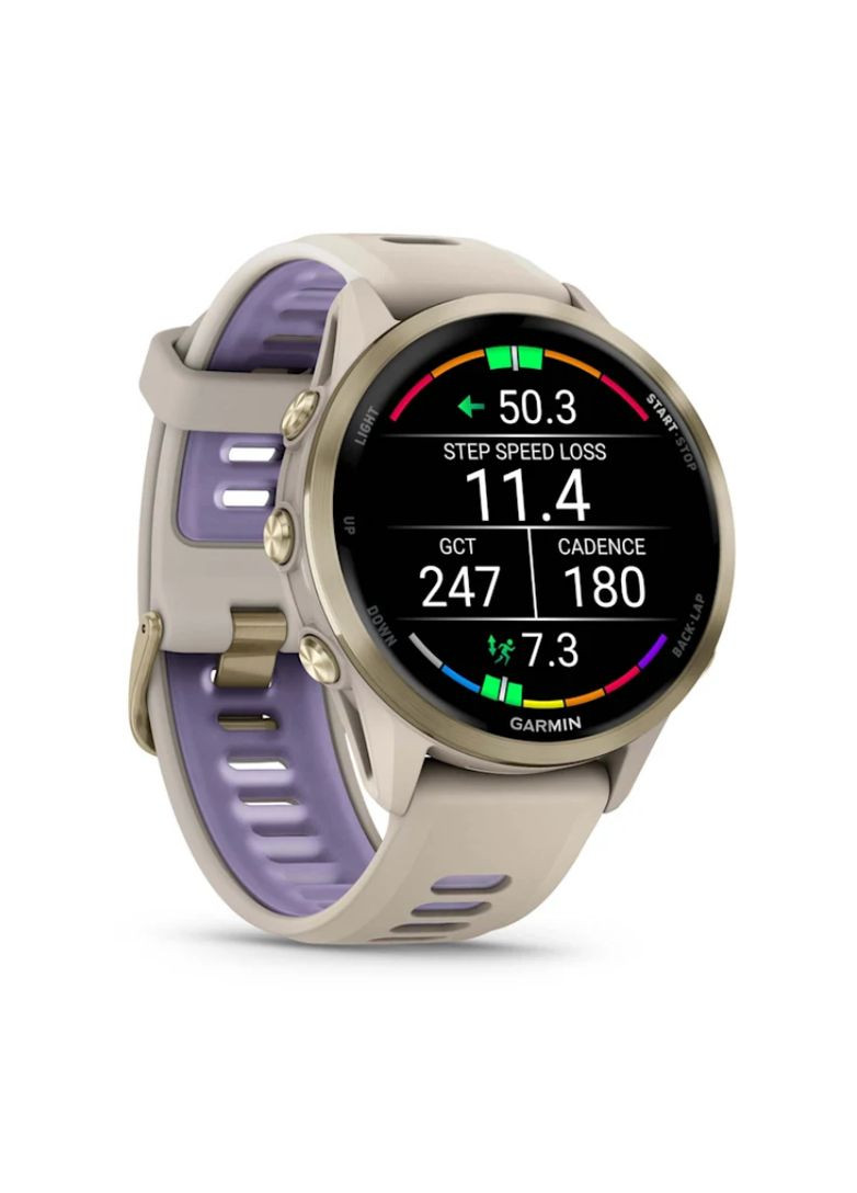 Смарт-часы Forerunner 970 с золотистым титановым безелем, серым корпусом и ремешком цвета французский серый/индиго Garmin 010-02969-12 (361852341)