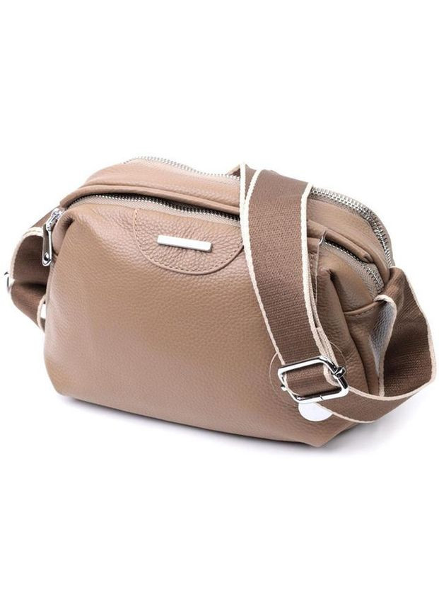 Сумка кросс-боди через плечо женская из натуральной кожи маленькая Бежевый 36679 Vintage (353690013)