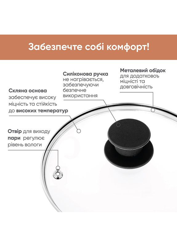 Сковорода з кришкою Smart Chef 28 см Black (25-45-142) Krauff (344464099)