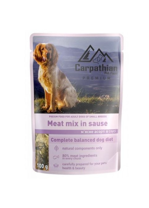 Carpathian MINI - МЯСНОЕ АСОРТИ в соусе Meat mix in sause для собак, пауч 100 г (24шт/уп). Carpathian Pet Food (289466082)