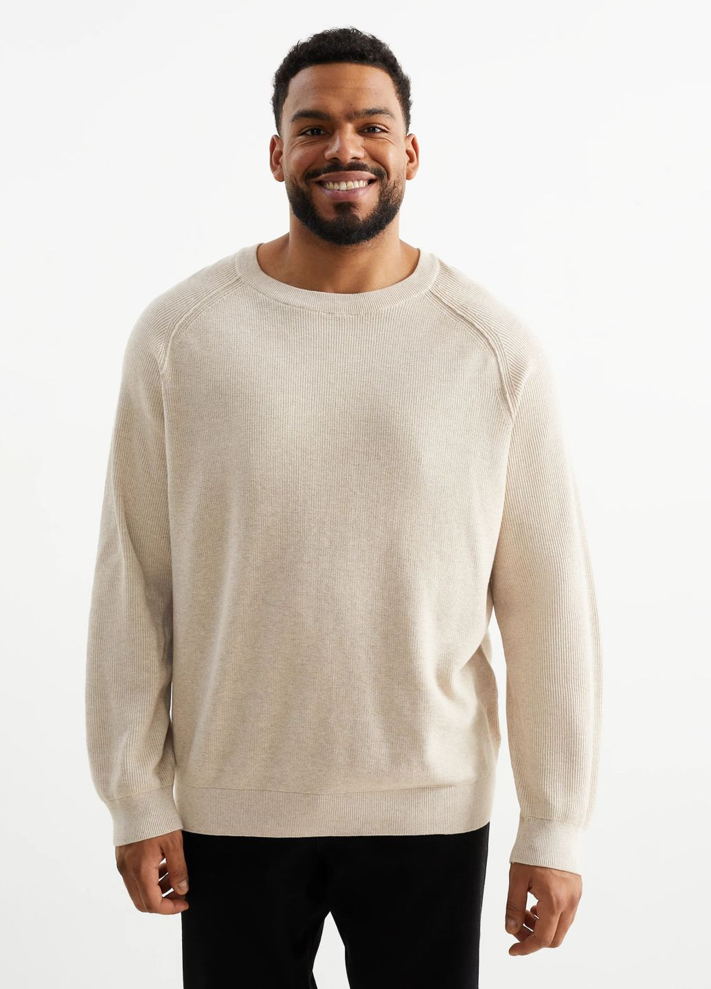 Бежевый демисезонный свитер из хлопка C&A