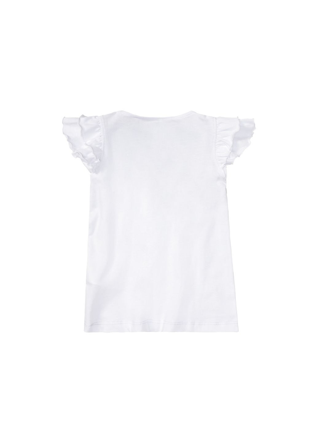 Біла демісезонна футболка з рюшами для дівчинки 403692-1 білий Lupilu
