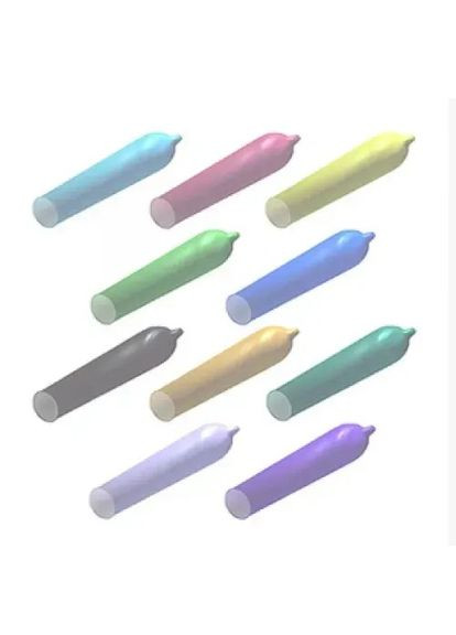 Набор латексных презервативов Color Sensation c силиконовой смазкой фиолетового цв(цена за 5 шт) One (335039146)