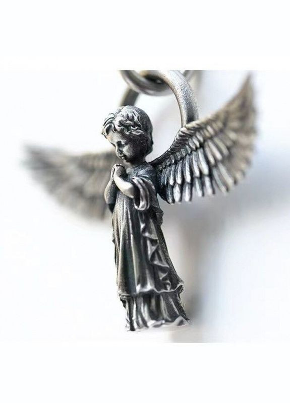 Унікальний кулон на ланцюжку оберіг Ангел Хранитель молиться за тебе 2.8 см Liresmina Jewelry (285110965)