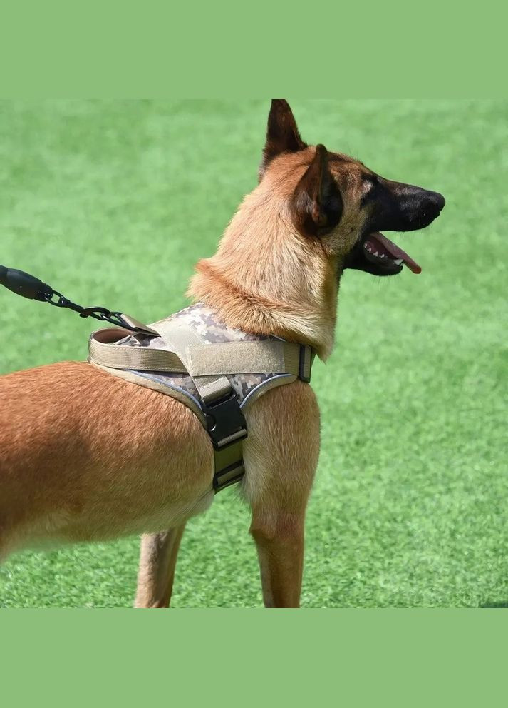 Шлея для собак, тактичний жилет з ручкою, Коричневий XL (80-115см) Hong (299915534)