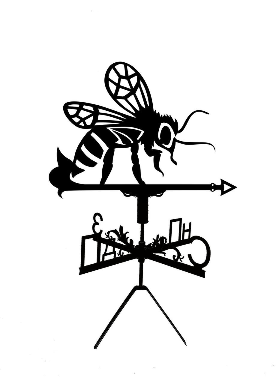 Флюгер на будинок Бджола №3, флюгер на дах No Brand (368896695)