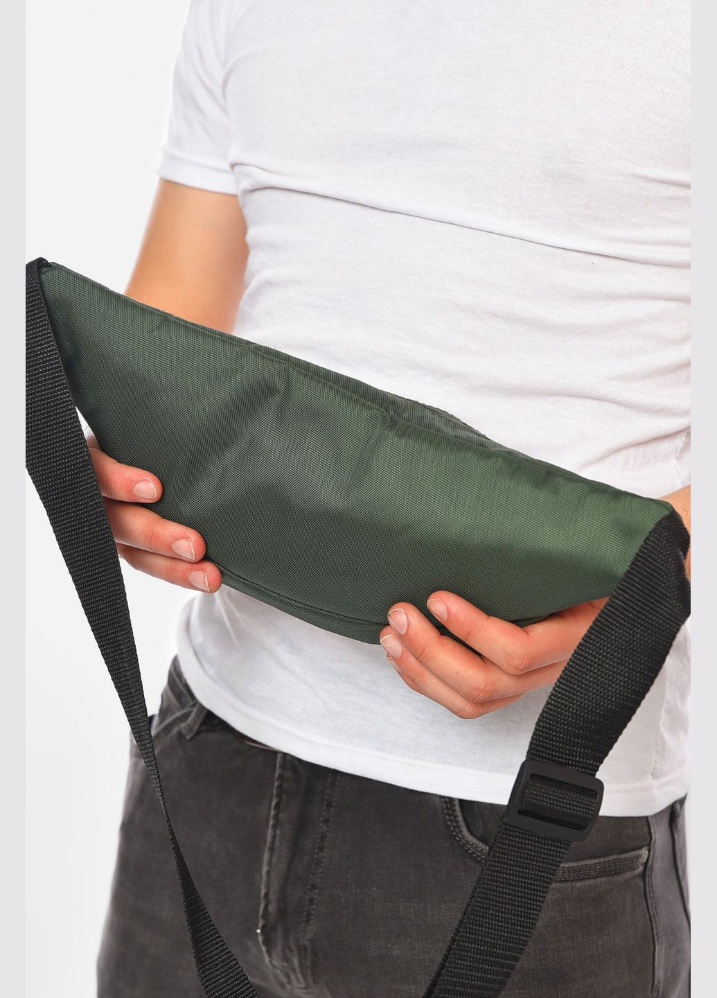 Бананка женская темно-зеленого цвета однотонная Let's Shop (324468509)