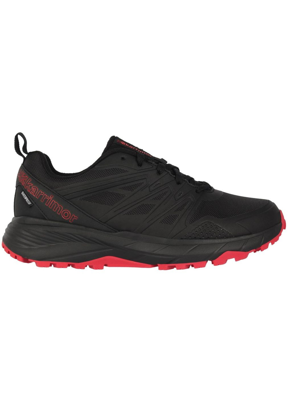 Черные кроссовки caracal waterproof trail running shoes mens black/red 9(43) Karrimor