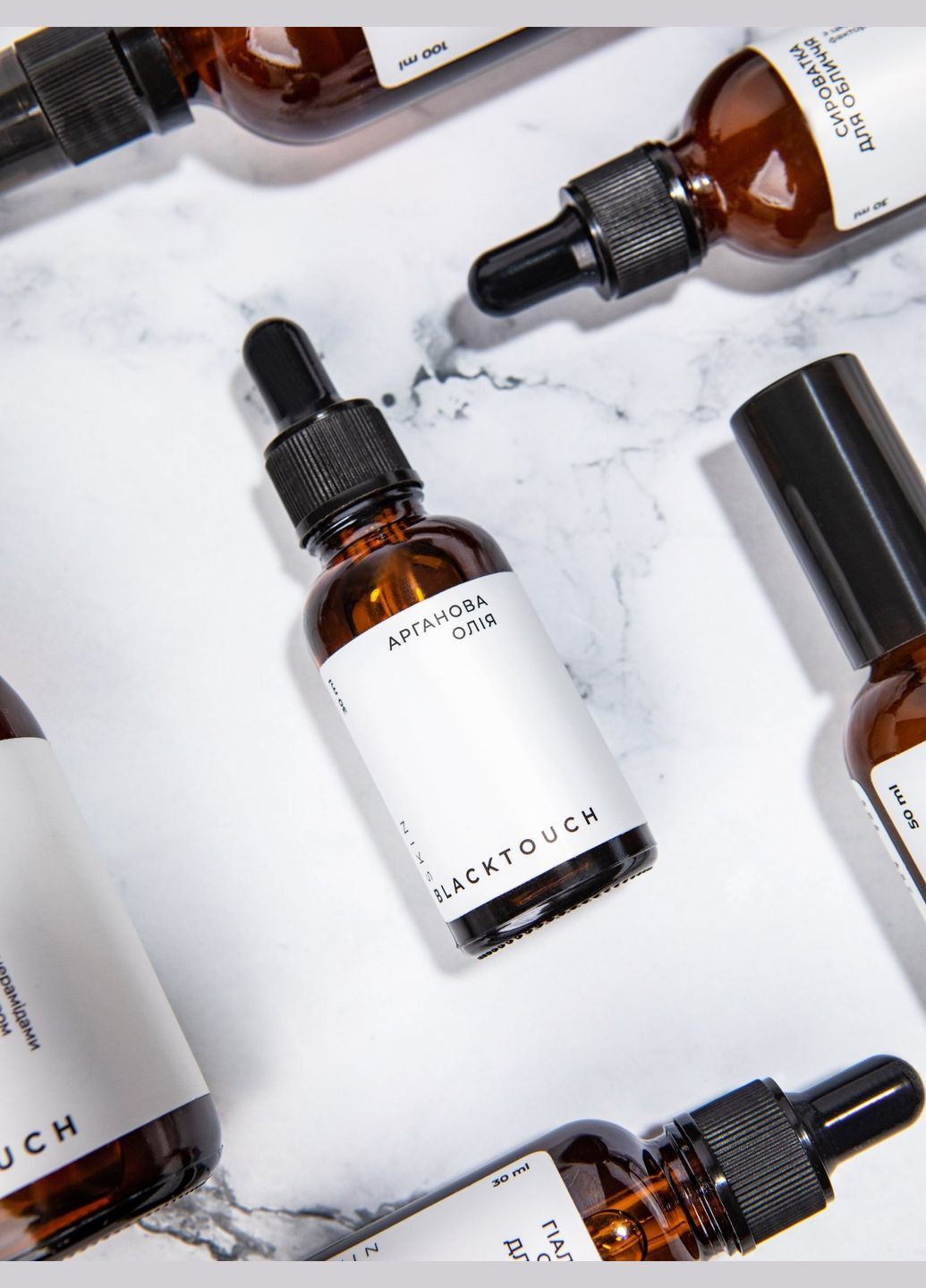 Комплект Дерев'яний шкребок для обличчя та тіла гуа-ша Energy Black + Арганова олія, 30 мл BlackTouch (293247318)