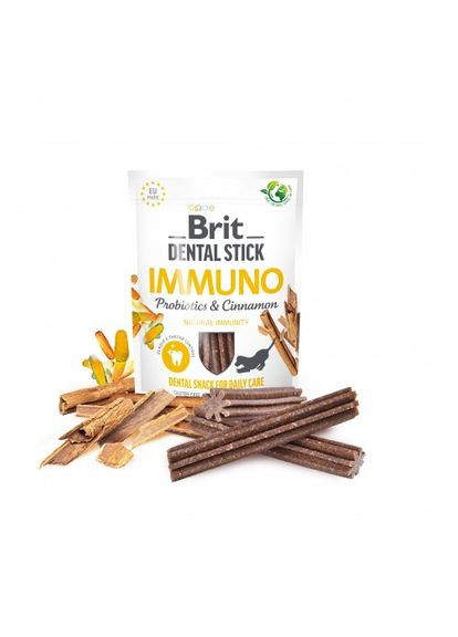 Лакомство для собак Brit Dental Stick Immuno для крепкого иммунитета, пробиотики и корица, 7 шт, 251 г (*) Brit Care (322591555)