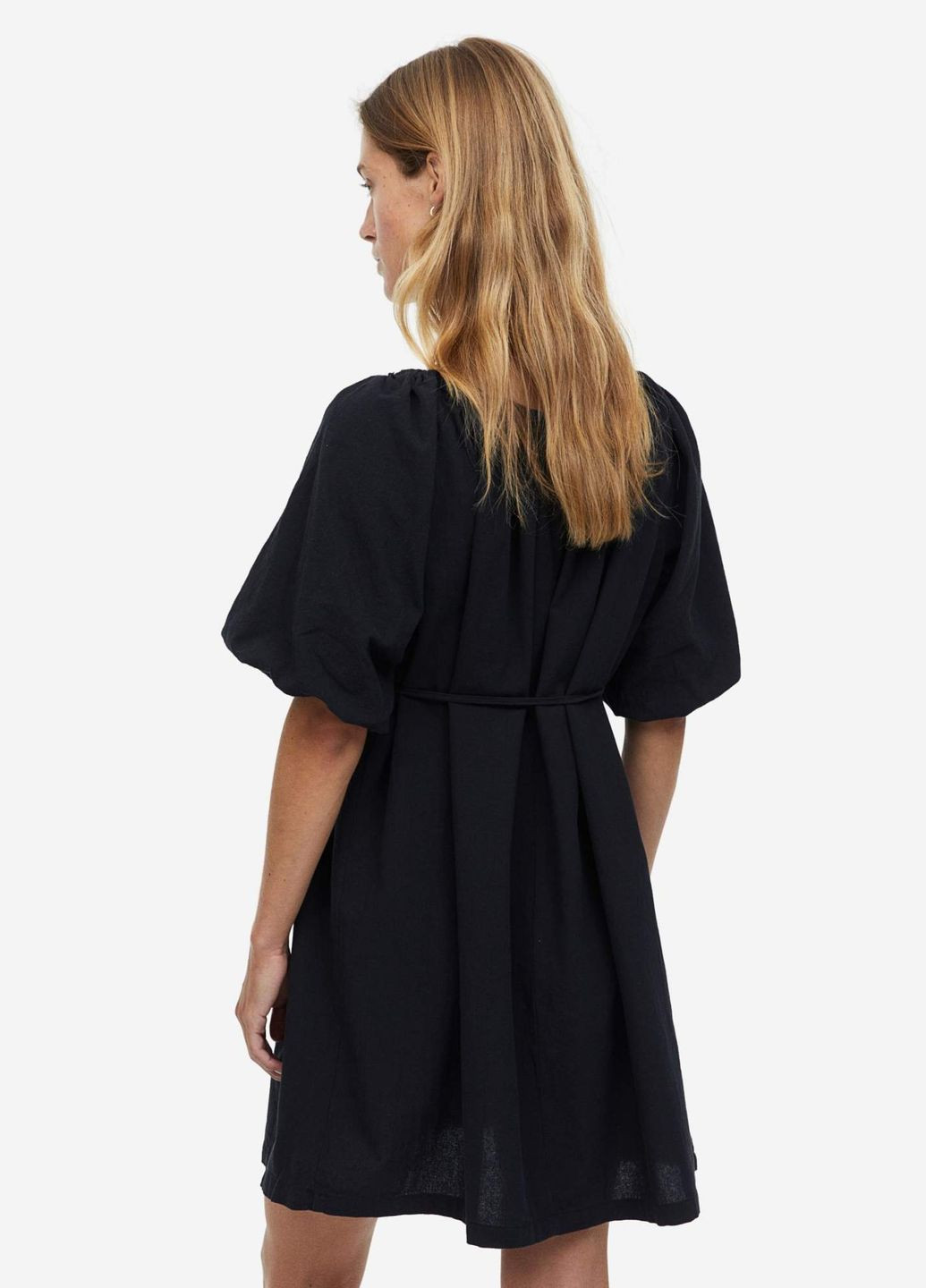 Черное кэжуал платье для беременных из хлопка H&M однотонное