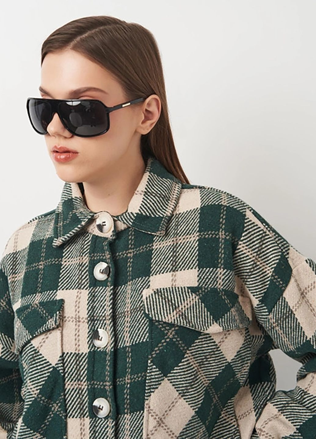 Цветная повседневный рубашка в клетку Forstime с длинным рукавом