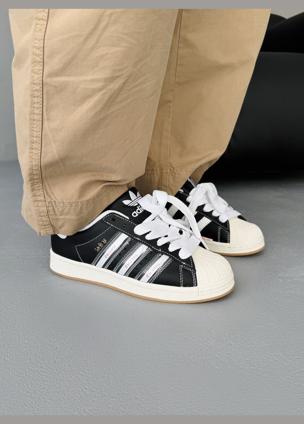 Кросівки жіночі і чоловічі Adidas Superstar x Korn Black White | Адідас Суперстар чорні No Brand чорні демісезони (340116930)