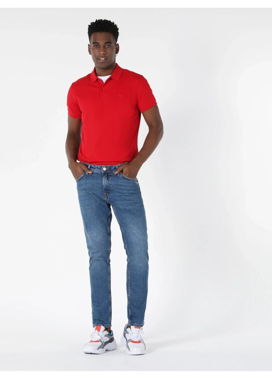 Голубые джинсы colins мужские прямые стрейч классика 32 голубые Colin's