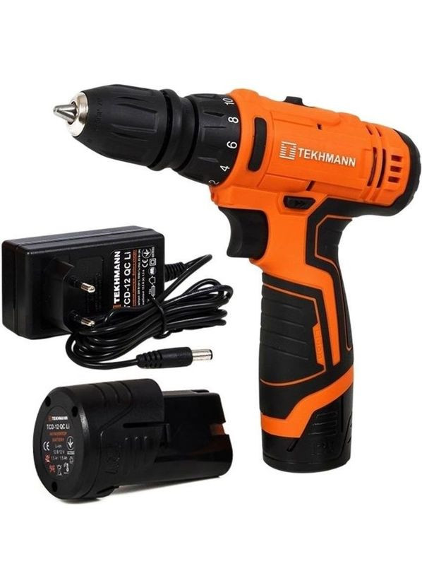 Шуруповерт-дрель аккумуляторная TCD-12 QC Li v2.0 12В 2х2А час Tekhmann (360415205)
