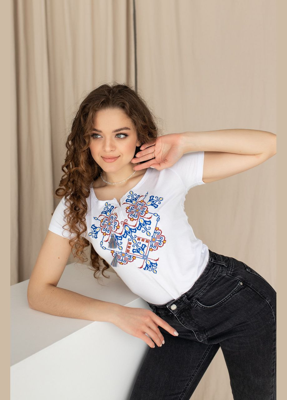 Вишита жіноча футболка "Елегія" MEREZHKA (288644946)