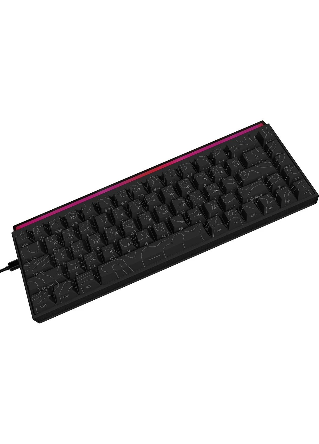 Клавіатура NK68 Red Switch Black USB-C (NK68-R-S-B) Ajazz (390002889)