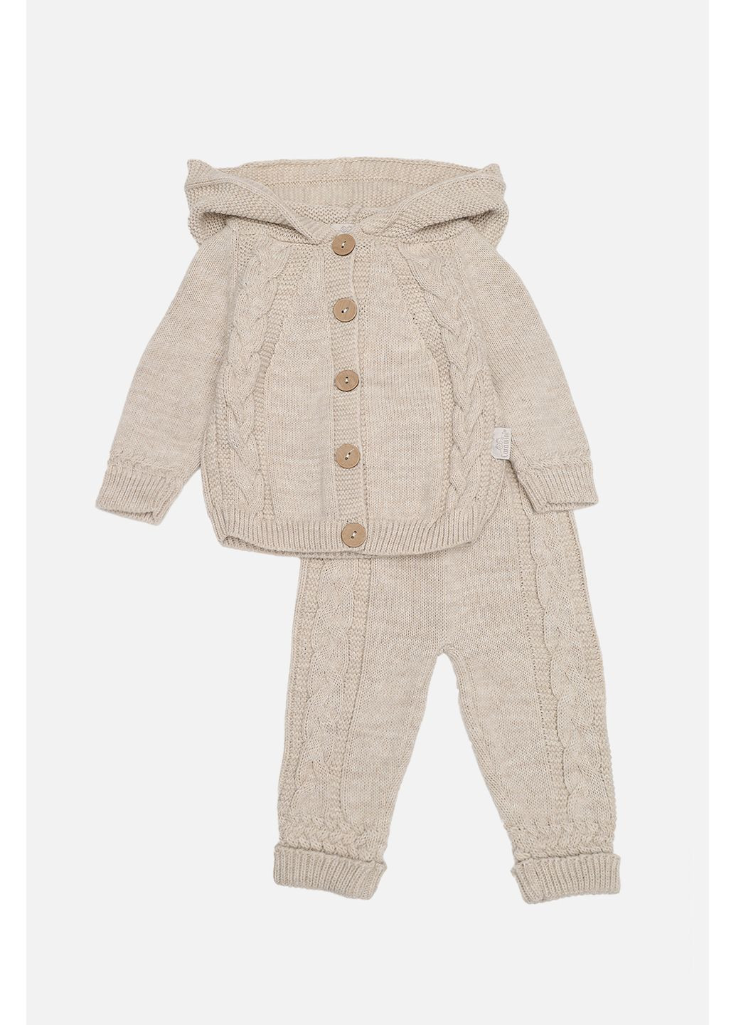 Бежевый зимний костюм со штанами для мальчика цвет бежевый cb-00285514 Caramini
