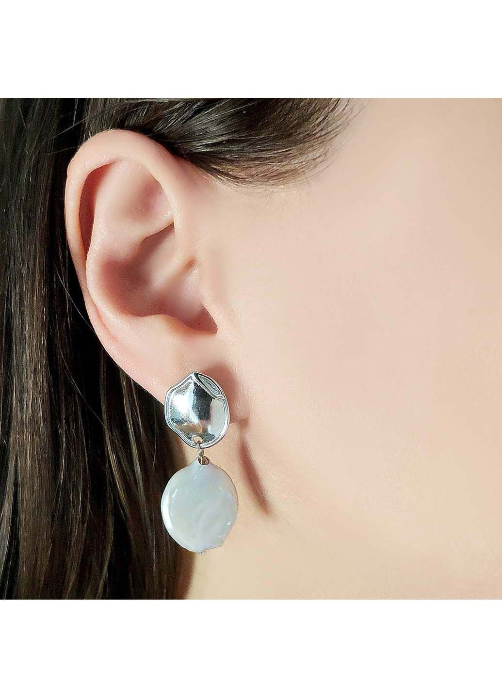 Серебряные серьги с натуральным жемчугом барочным (2122470) Silver Breeze (317355096)