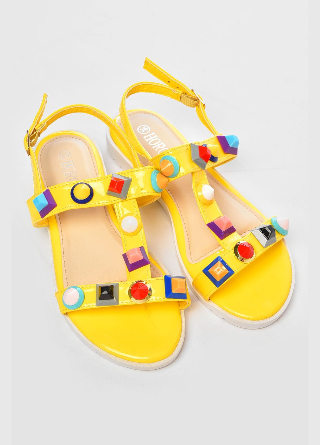 Желтые босоножки женские желтого цвета Let's Shop на молнии