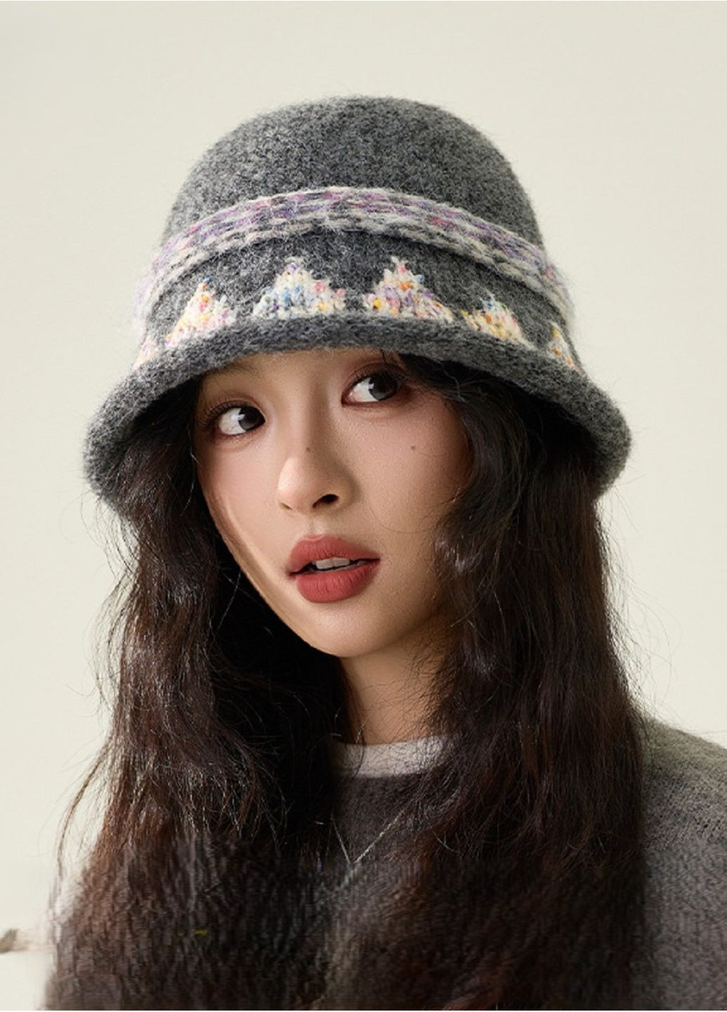 Жіночий Зимовий Капелюх В'язаний Теплий Стильний Головний Убір для Жінок з Ретро Орнаментом Шапка на Зиму 2025 No Brand в'язана шапка панама (367727362)