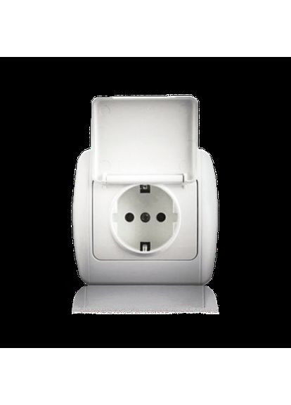 Розетка одинарная с заземлением с крышкой Electric Classic белая 9201-45, W Erste Electric (334846831)