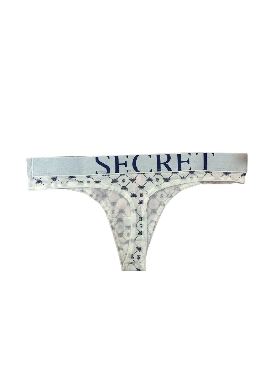 Трусики-стринги женские хлопковые с логотипом Exploded Logo Cotton Thong белые Victoria's Secret (392037412)