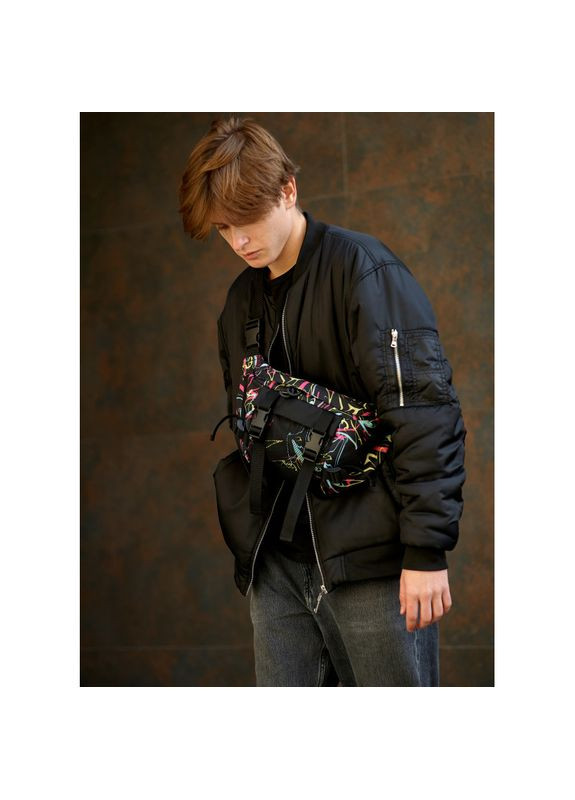 Большая мужская поясная сумка бананка DynamicDart принт "ABSTRACT" Sambag (329692761)