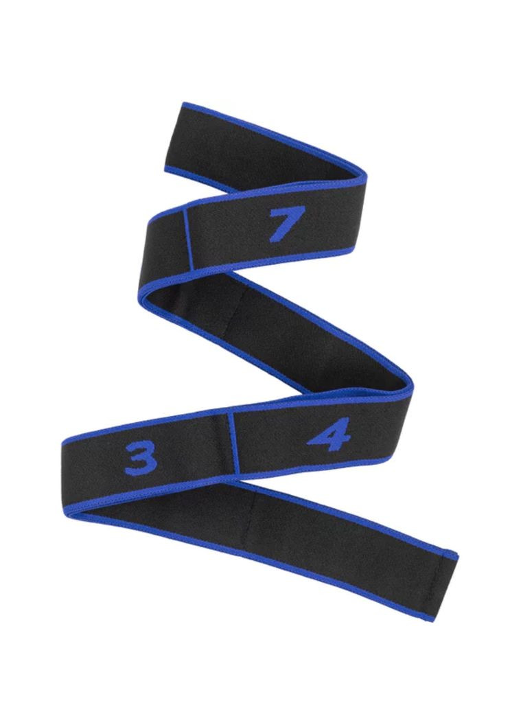 Резинка для фитнеса с петлями 86,5х4см черно-голубая Queenfit (361951435)