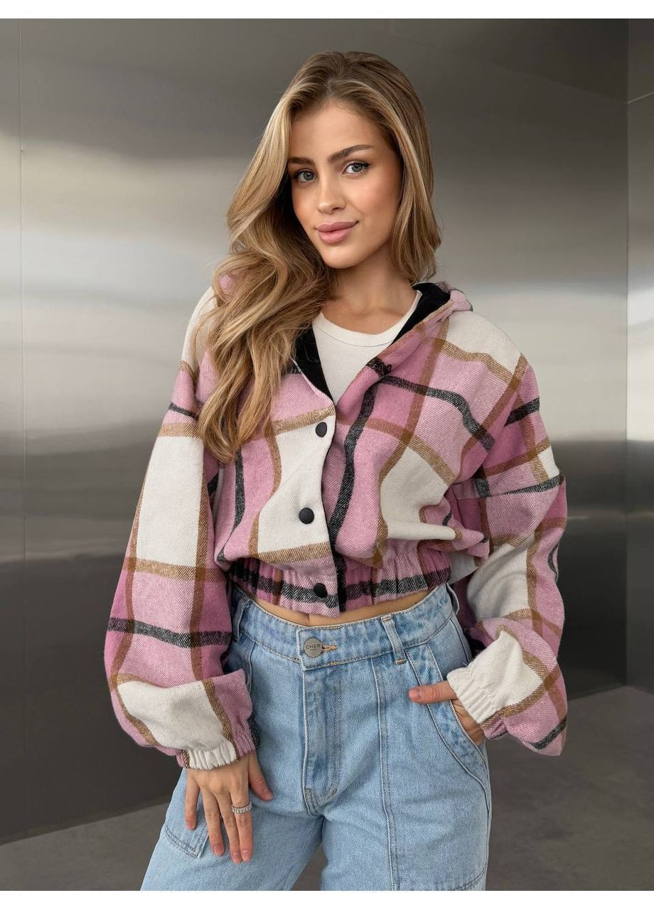 Женский кашемировый бомбер в клетку (363839558)
