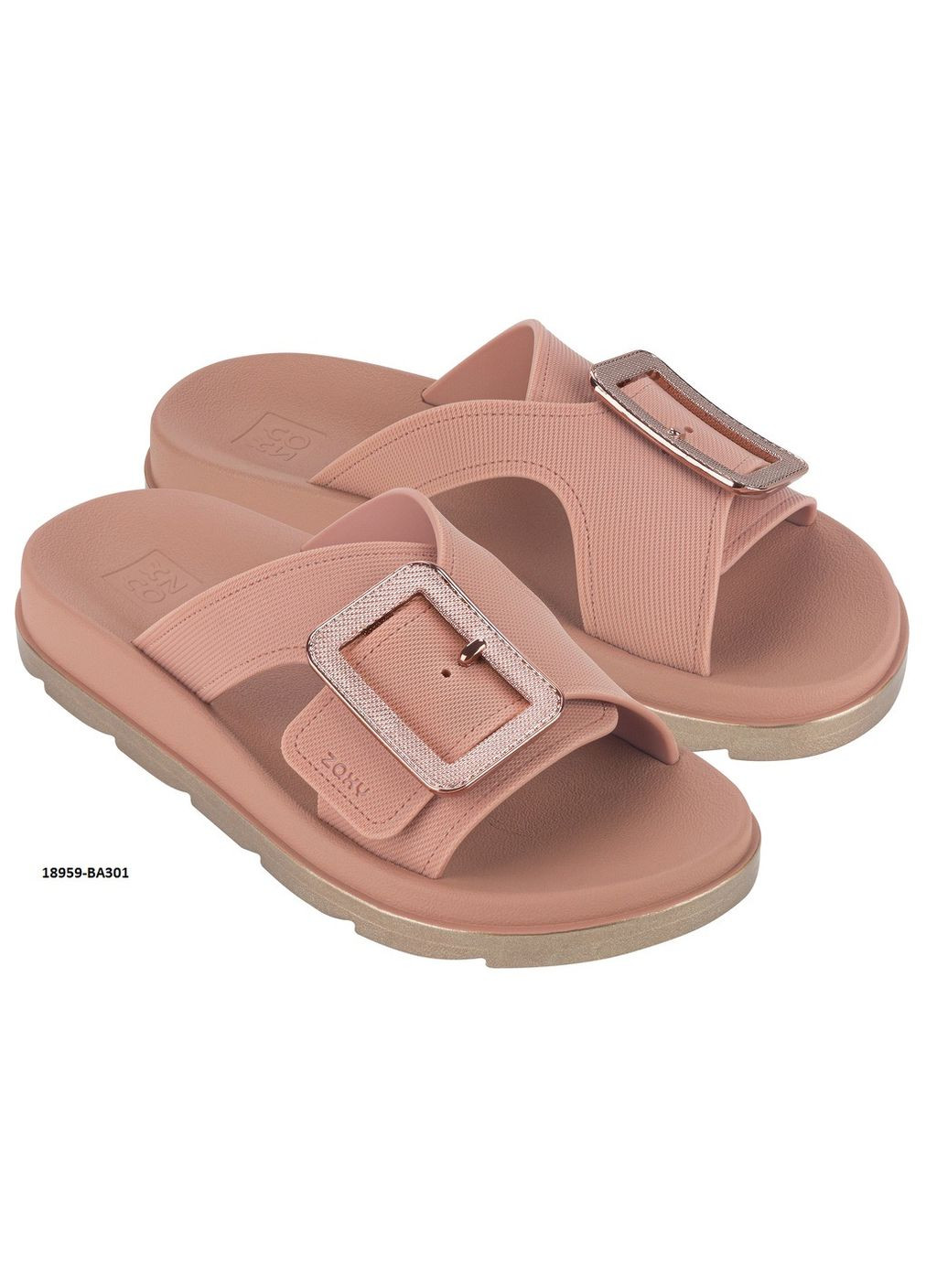 Розовые женские тапочки на застежке Zaxy